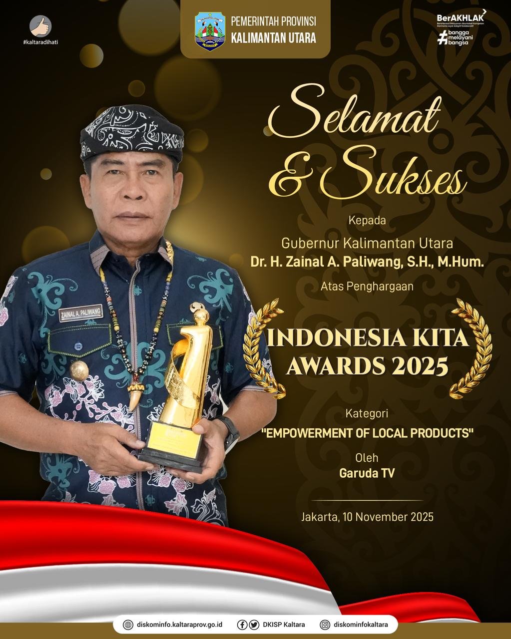 Komitmen pada Keberlangsungan UMKM Lokal, Pemprov Boyong Penghargaan Kategori Empowerment of Local Products