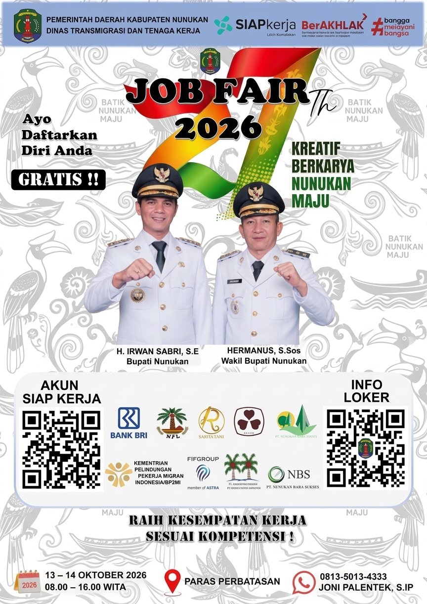 Raih Kesempatan Kerja Sesuai Kompetensi Anda di Job Fair Kabupaten Nunukan 2026